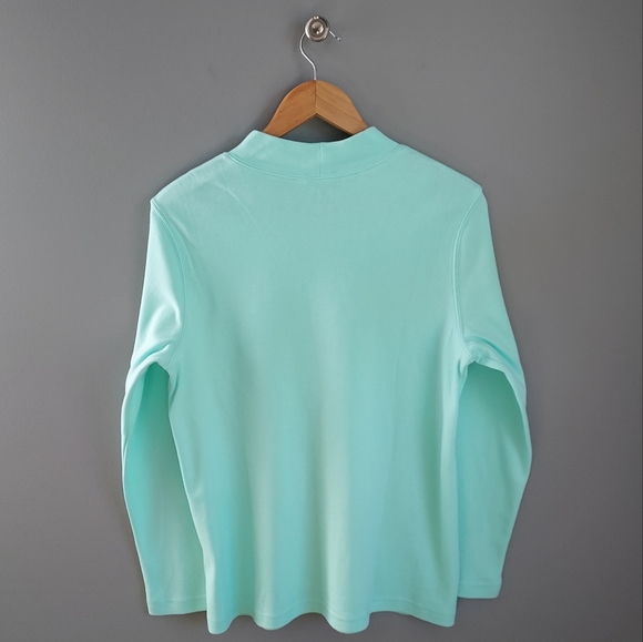 Blair, mint green (sea glass), size M, women's mock neck top - Picture 2 of 7